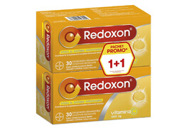 Redoxon Vitamina C 1000 mg cu aroma de lamaie,pachet 1+1, 30+30 comprimate efervescente, Bayer