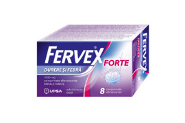 Fervex Durere si Febra Forte, 1000 mg, 8 comprimate efervescente, Upsa