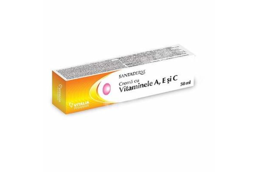 Crema cu Vitaminele A, E si C Santaderm, 50 ml, Vitalia 