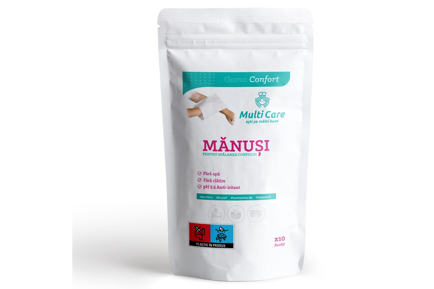 Manusi pentru spalarea corpului Confort, 10 bucati, Multi Care