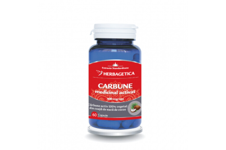 Cărbune Medicinal Activat, 60 capsule, Herbagetica