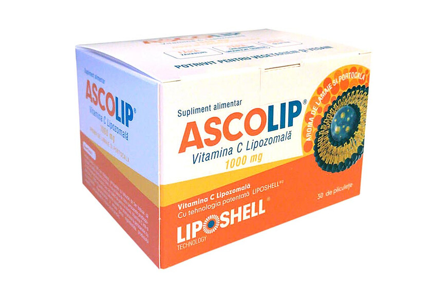 Vitamina C Lipozomala, 1000 mg, 30 plicuri, Liposhell