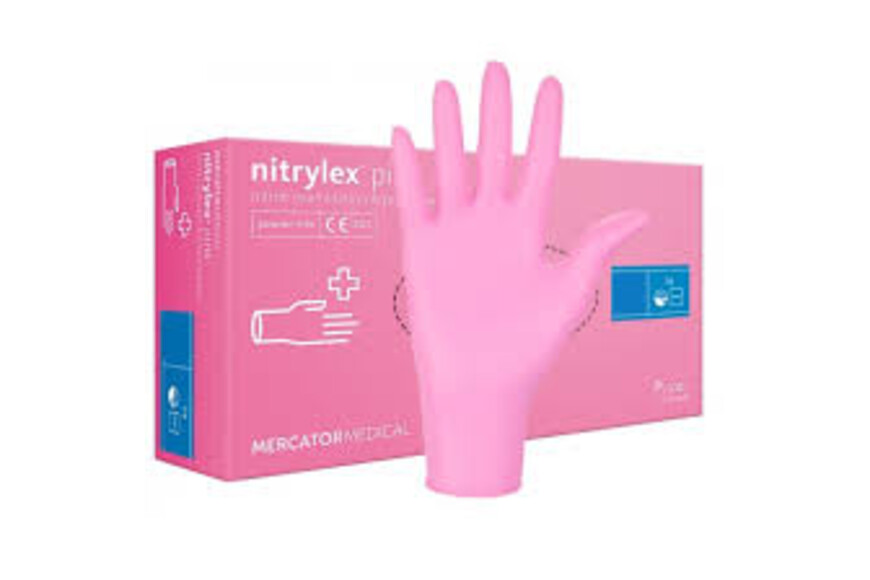 Manusi S Nitril Roz, 100 bucati, Mercator