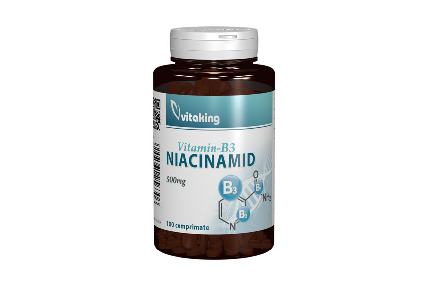 Vitamina B3 (niacinamida) 500mg, 100 comprimate, Vitaking