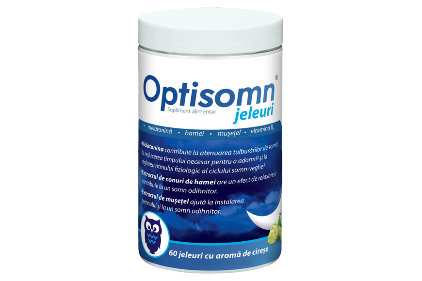 Optisomn Jeleuri pentru somn cu aroma de cirese, 60 bucati, Zdrovit