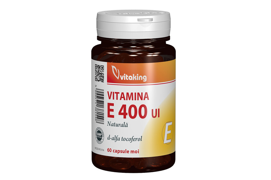 Vitamina E natural, 400 UI, 60 capsule, VitaKing