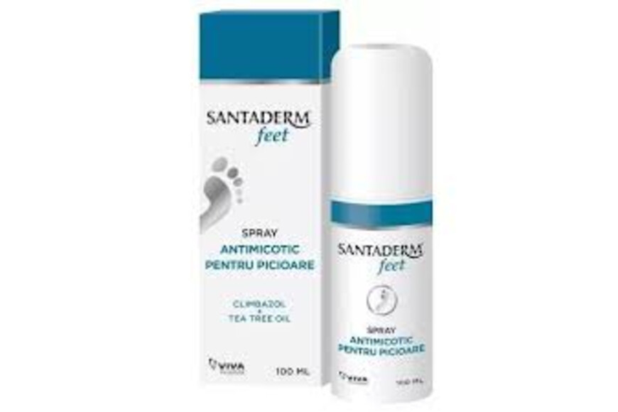 Spray antimicotic pentru picioare Santaderm 4feet, 100 ml, Viva Pharma
