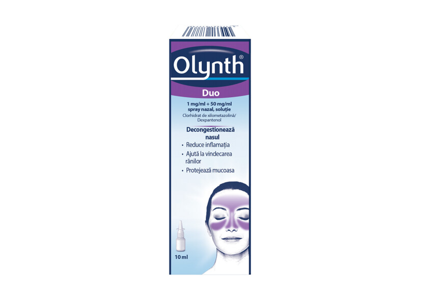 Olynth Duo, 1 mg/ml+50 mg/ml spray nazal, soluție, 10 ml, Johnson & Johnson