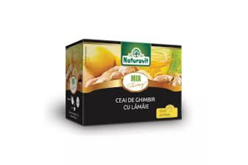 Ceai de ghimbir cu lamaie, 15 plicuri, Naturavit
