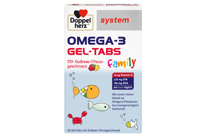 Omega 3 Gel Tabs Family, 60 comprimate masticabile moi, Doppelherz