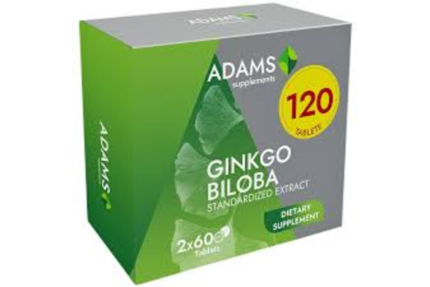 Ginkgo Biloba, 60 tablete, pachet (1 + 1), Adams Vision