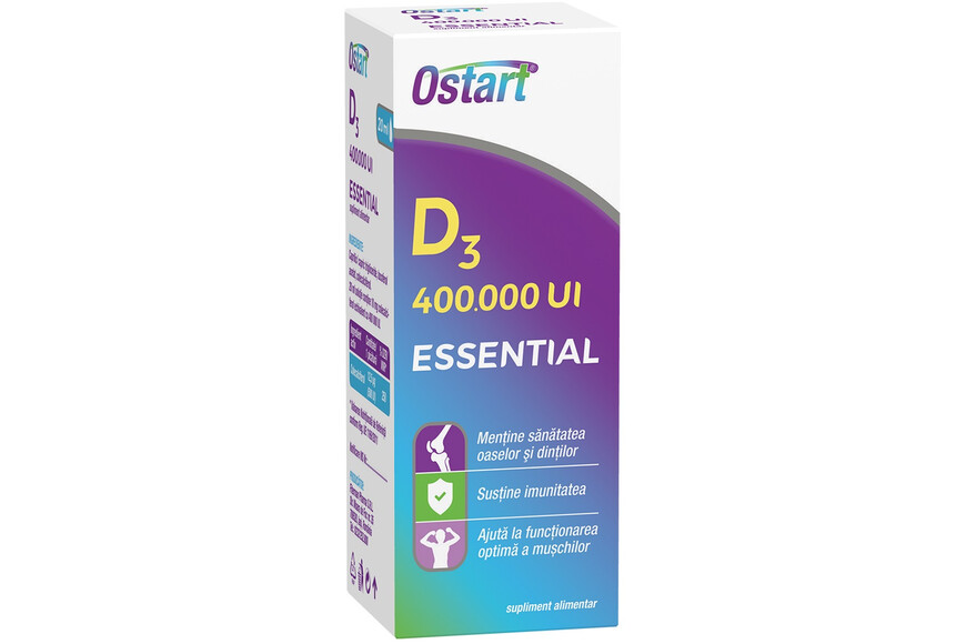 Ostart Essential D3 400 000 UI picaturi, 20ml, Fiterman