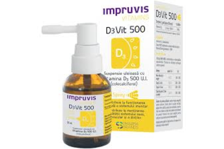 Impruvis Vitamins D3 Vit 500 Suspensie Uleioasa Spray 20 Ml