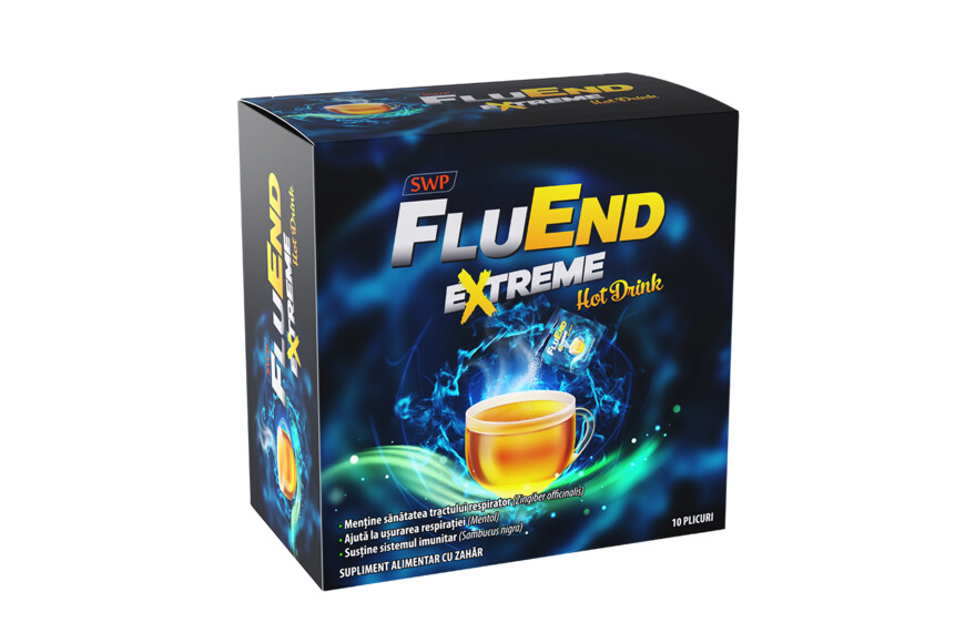 Fluend Extreme Hot Drink, 10 plicuri, Sun Wave Pharma