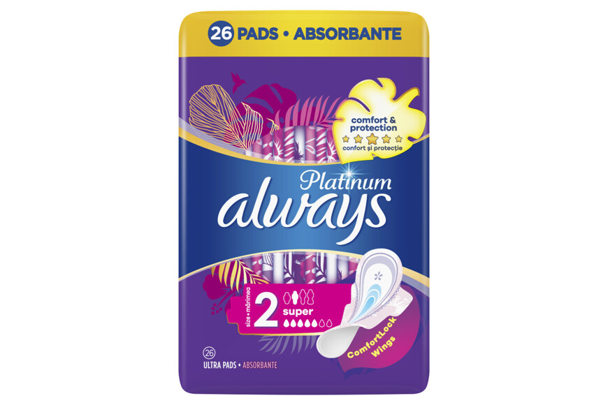 Absorbante Always Platinum Super, 26 bucati, P&G