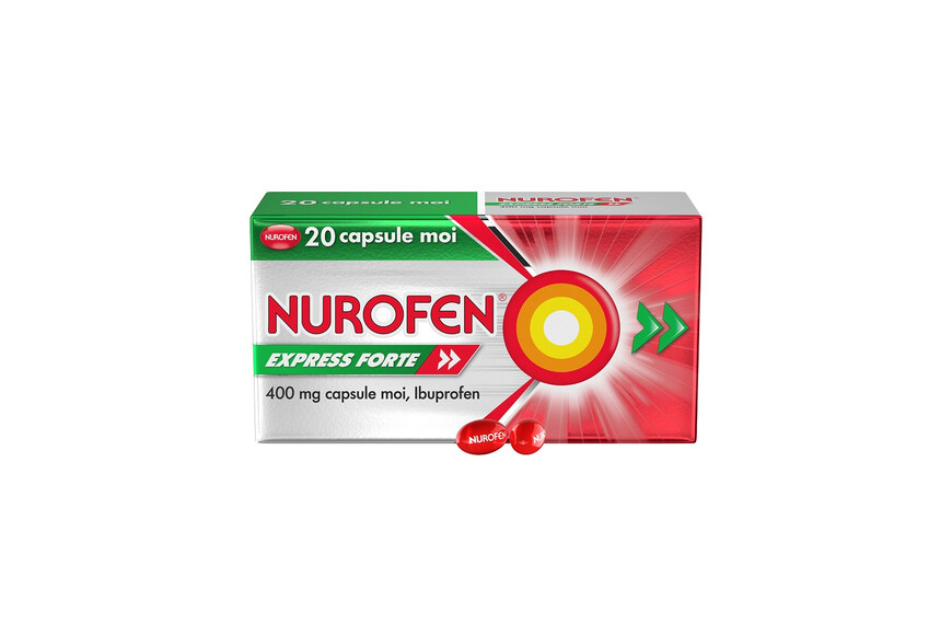 Nurofen Express Forte, 400 mg, 20 capsule moi, Reckitt Benckiser