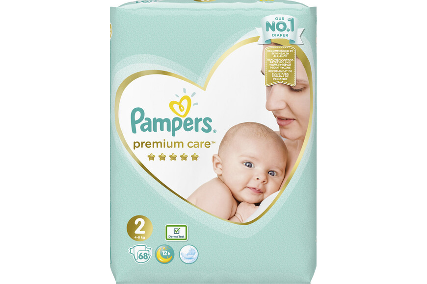 Scutece Premium Care 4-8kg Marimea 2, 68 bucati, Pampers