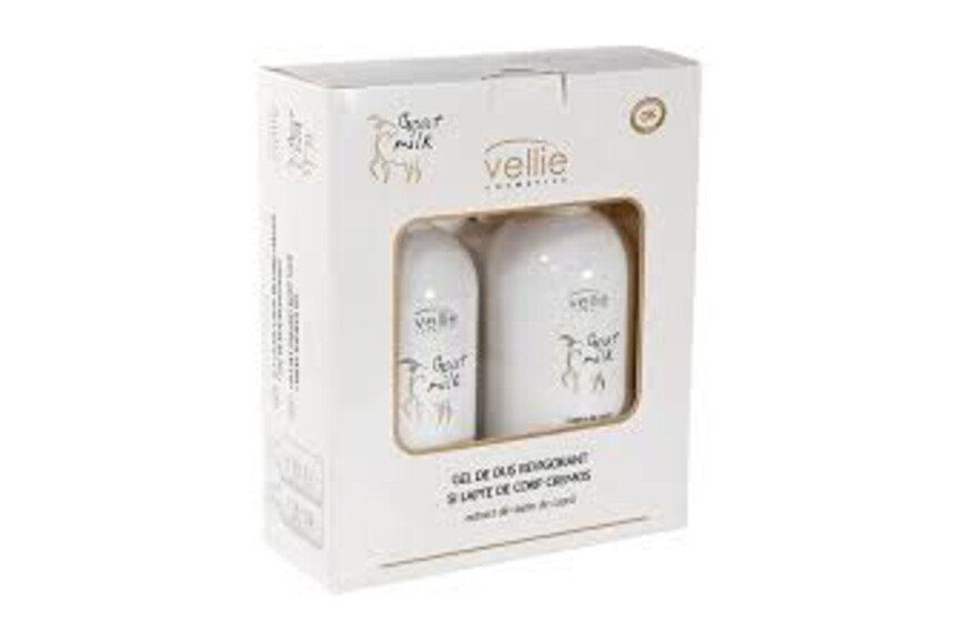 Vellie SetSet gel de dus si lapte de corp  cu extract din lapte de capra, 500ml