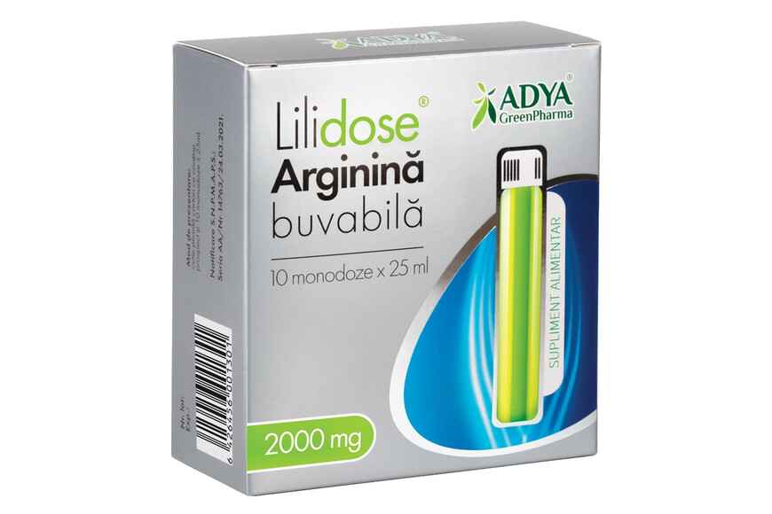Arginina Buvabila 2000 mg Lilidose, 25 ml x 10 doze, Adya Green Pharma
