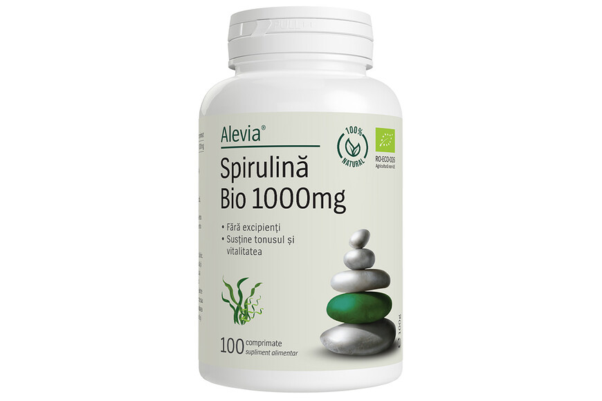 Spirulina Bio, 1000 mg, 100 comprimate, Alevia
