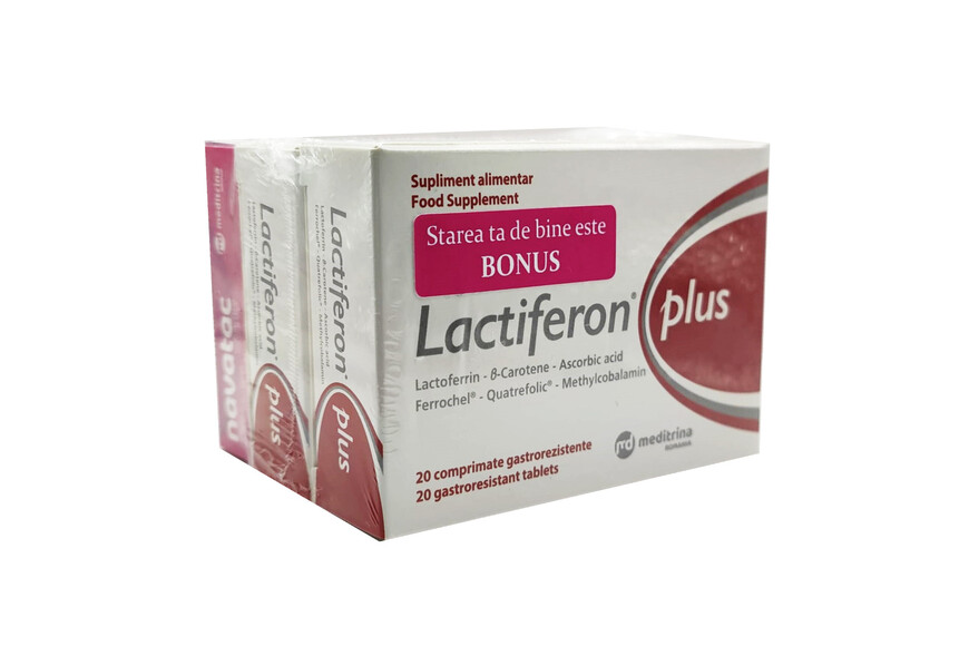 Lactiferon plus, 20 coprimate + Navatac Gyno 800mg, 30 comprimate, pachet promotional, Meditrina