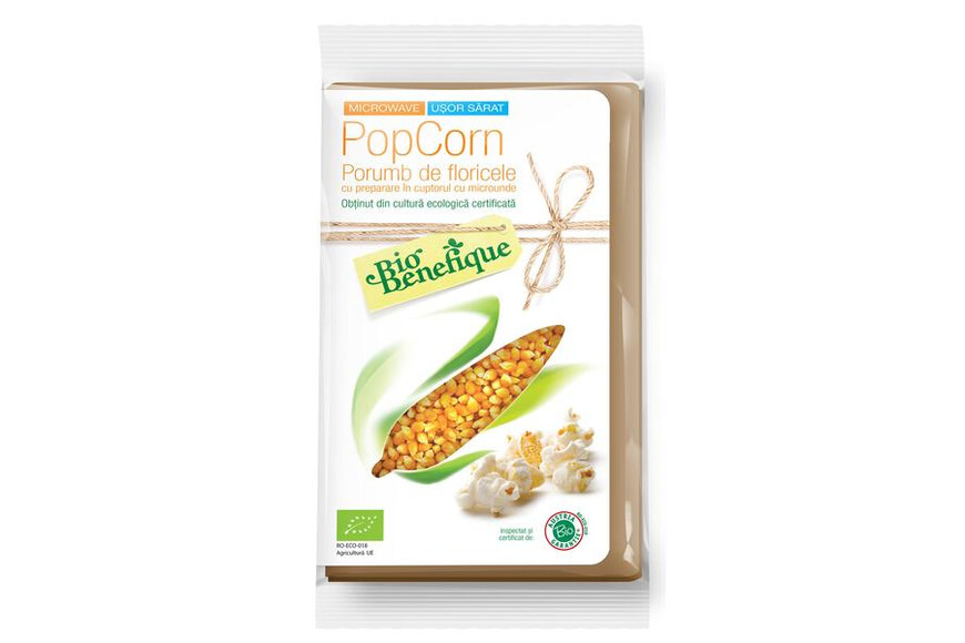 Popcorn Bio pentru microunde, 90 g, Sly Nutritia