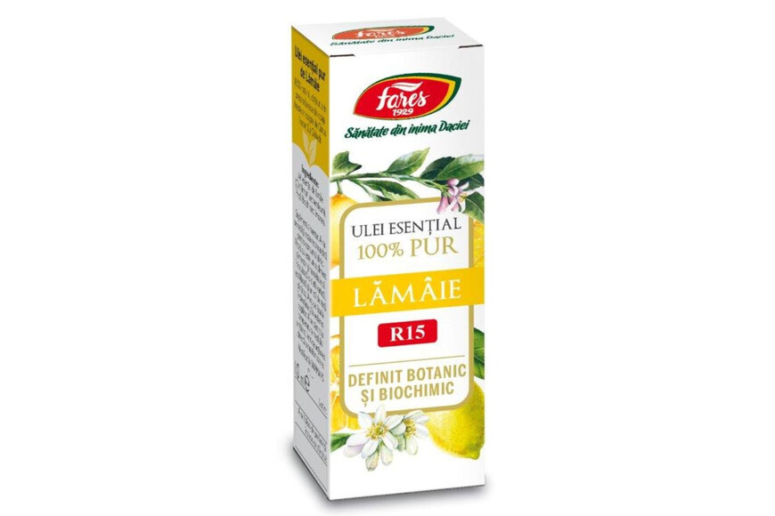 Ulei esential pur din lamaie R 15, 10 ml, Fares