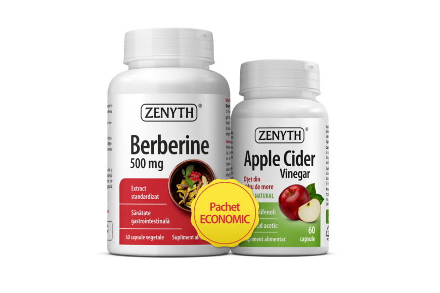 Berberine + Apple Cider Vinegar, Pachet 60+60 capsule, Zenyth
