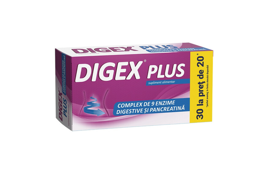 Digex Plus, 30 comprimate filmate, Fiterman Pharma