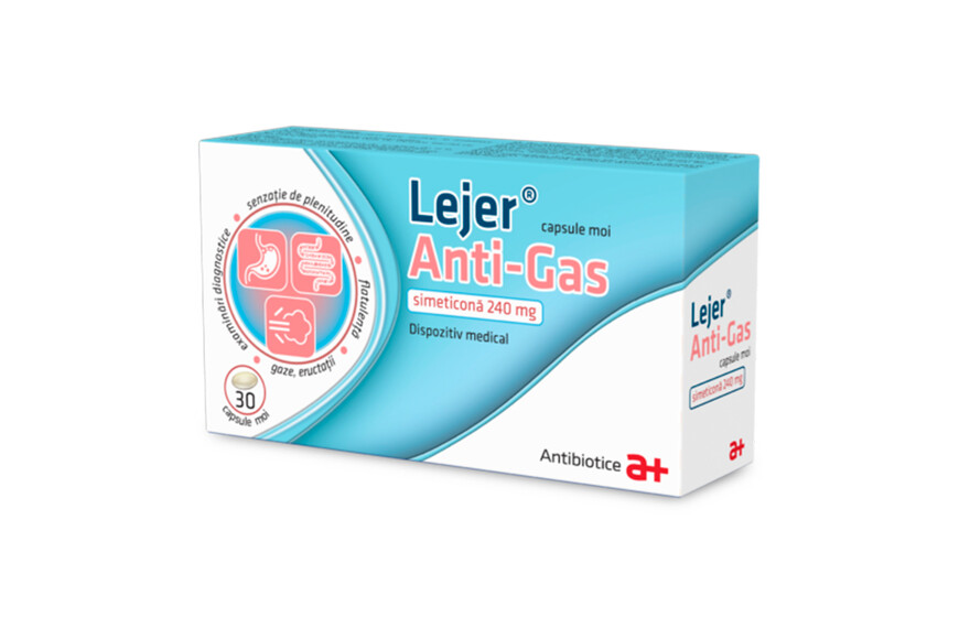 Lejer Anti-Gas, 20 capsule, Antibiotice