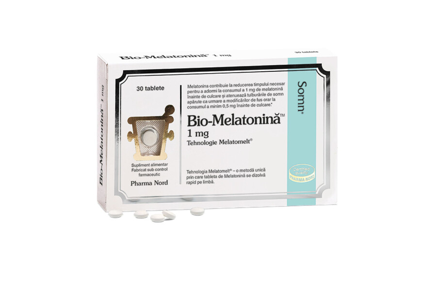 Bio-Melatonina, 1 mg Melatomelt, 30 tablete, Pharma Nord
