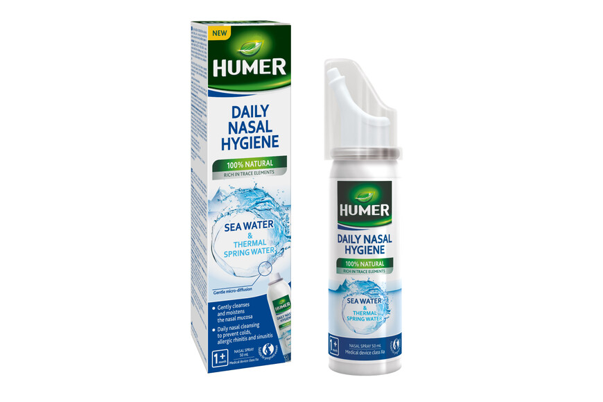 Spray cu apa termala pentru igiena zilnica a nasului, 50 ml, Humer