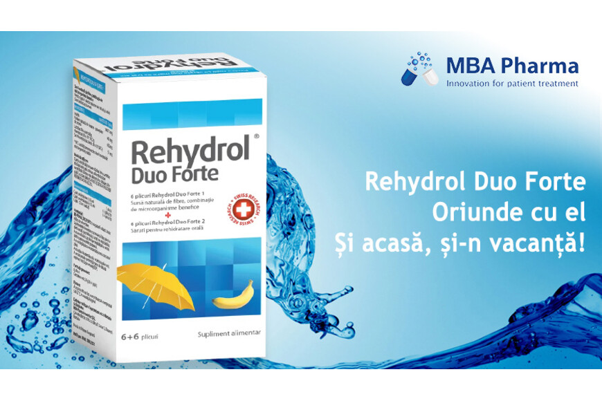 Rehydrol Duo Forte, pulbere orala, 12plicuri, MBA Pharma