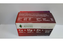Ca + Mg + Zn + Vitamina D3, oferta 30+10 comprimate, Remedia