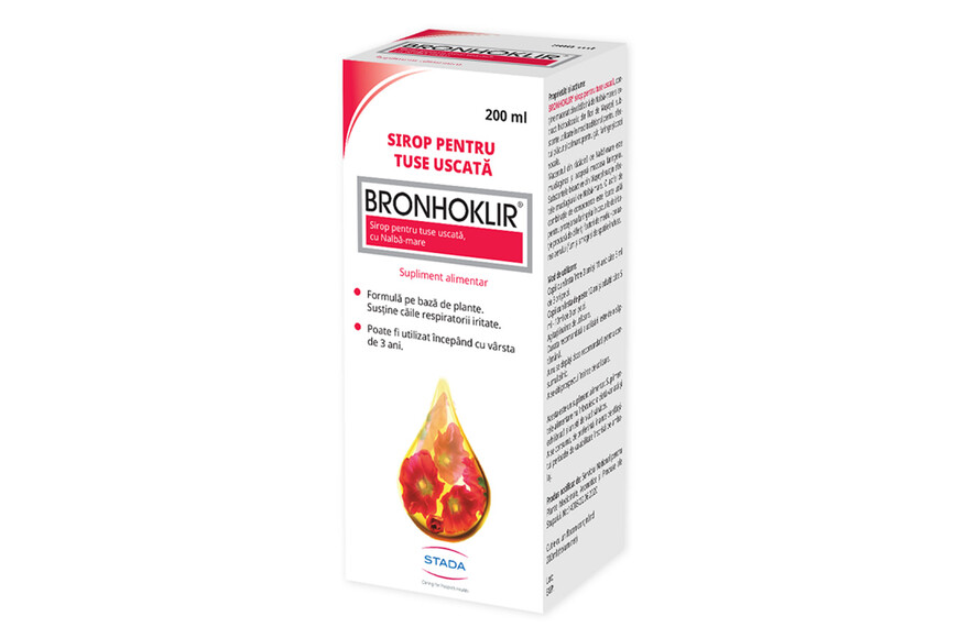 Bronhoklir tuse uscata sirop, 200 ml, Stada