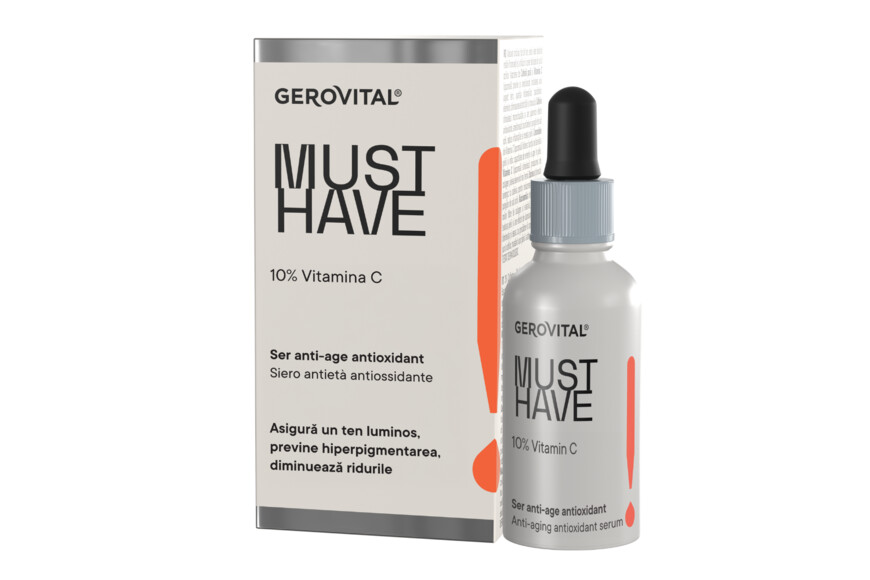 Serum Anti-Age Antioxidant 10% Vitamina C Must have, 30 ml, Gerovital