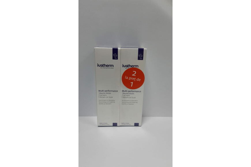 Pachet Balsam de buze Multi-Performance,(1 + 1) 15 + 15 ml, Ivatherm