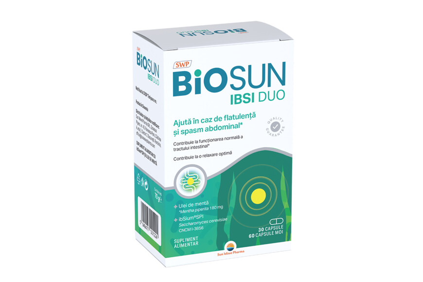 BioSun IBSI Duo, 30 capsule ibSium + 60 capsule moi Ulei de Menta, Sun Wave
