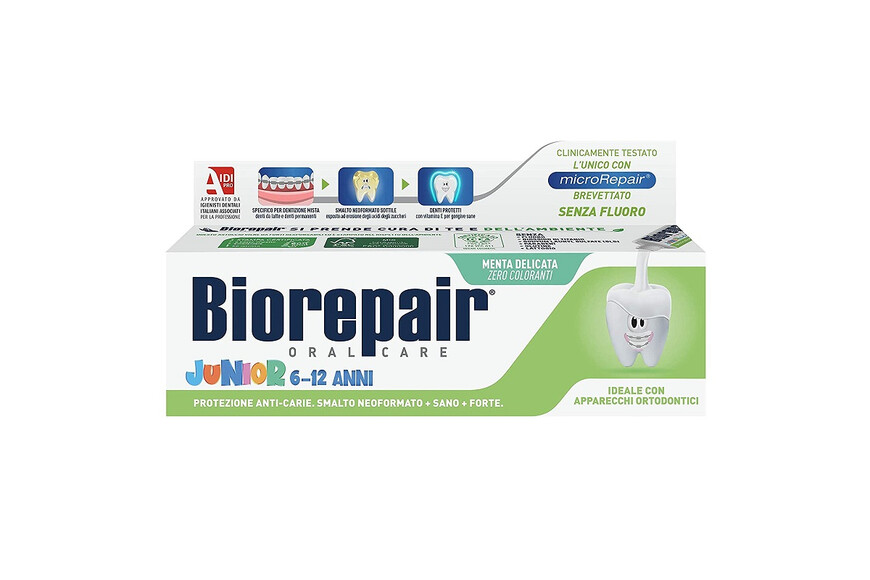 Pasta de dinti cu gust de menta Biorepair Junior 6-12 ani, 75 ml, Coswell