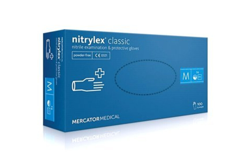 Manusi M Nitril Albastru Nepudrate,100 bucatri, Mercator