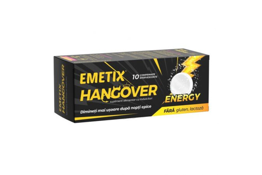 Emetix Hangover Energy, 10 comprimate efervescente, Fiterman