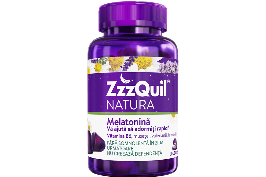 Melatonina, 60 jeleuri, ZzzQuil Natura