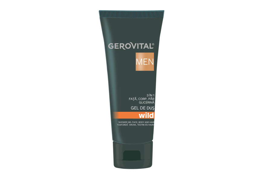 Gel de dus 3 in 1 pentru barbati Men Wild, 100 ml, Gerovital