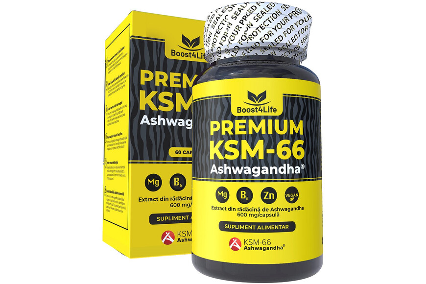 Ashwagandha KSM-66 Premium, 60 capsule vegane, Boost4Life