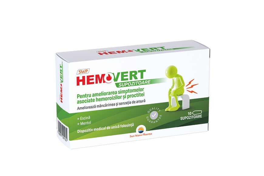 Hemovert, 10 supozitoare, Sun Wave