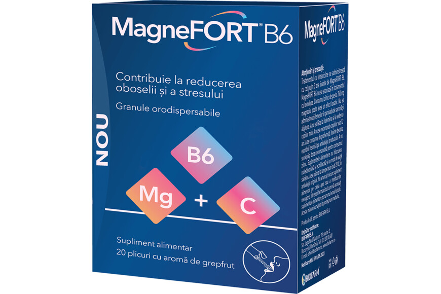 Magnefort B6, 20 plicuri Orodispersabile, Biofarm