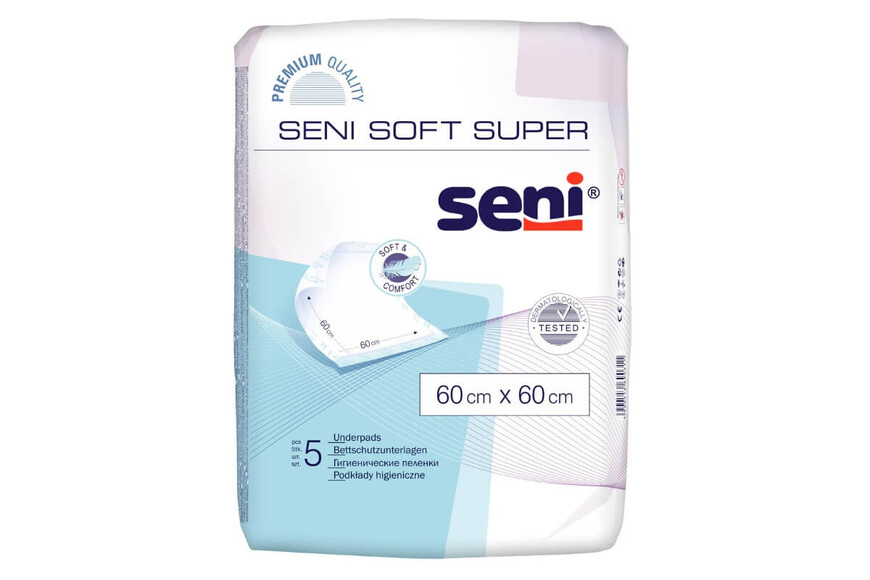 Aleze de protectie Soft Super, 60 cm x 60 cm, 5 bucati, Seni