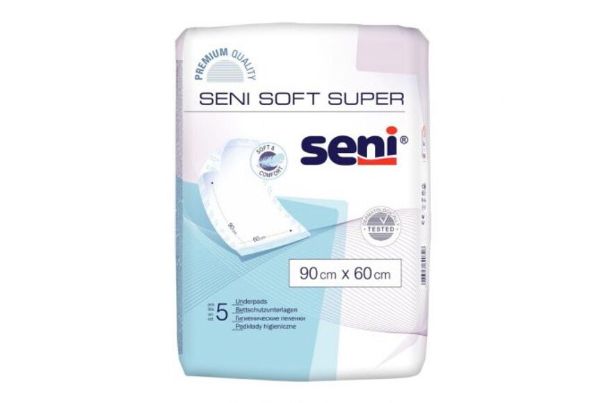 Aleze de protectie, 90 cm x 60 cm Soft Super, 5 bucati, Seni
