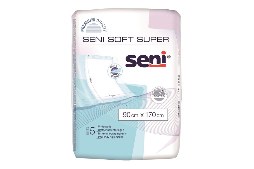 Aleze de protectie Soft Super, 90 cm x 170 cm, 5 bucati, Seni