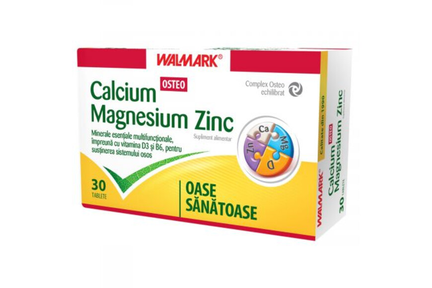 Calcium Magnesium Zinc Osteo, 30 comprimate, Walmark